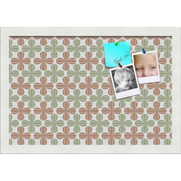 PinPix ArtToFrames 16x10 Custom Cork Bulletin Board Poster Board Has a Fabric Style Canvas Finish, Framed in Satin White Frame (PinPix-558)