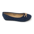 thumbnail image 4 of Victoria K Women's Quilted Denim With Gold Link Ballerina Flats, 4 of 6