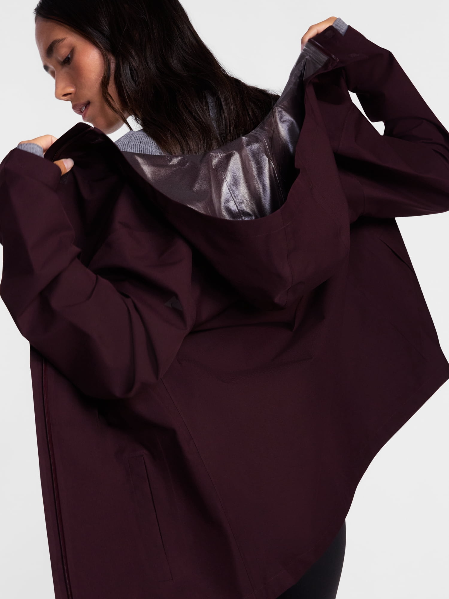 Ozark Trail Women's and Women's Plus Asymmetrical Zip Rain Jacket, Sizes XS-3X