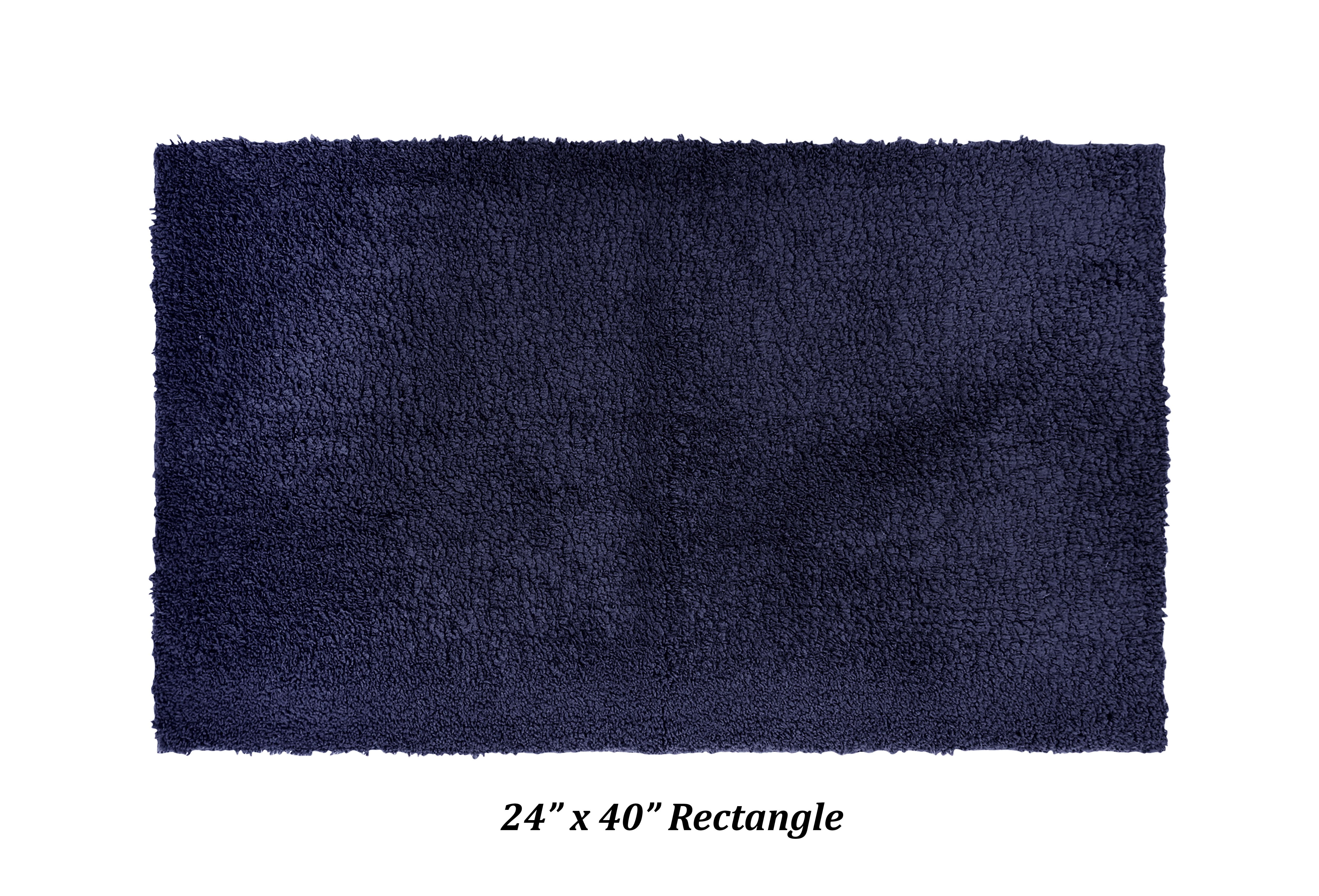 Better Trends 5 Piece Bathroom Rug Set 100% Polyester Bath Rug, Water Absorbent Non-Slip Bath Mat Machine Washable Micro Plush Collection - Navy