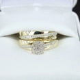 thumbnail image 3 of Hitanshu Jewels 2.34ct CZ His And Hers Wedding Trio Ring Set 14k Yellow Gold Plated, 3 of 5