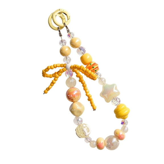 AOOOWER Handmade Beaded Women Phone Chain Wrist Strap Lanyard Jewelry Keychain Antiloss