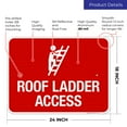 thumbnail image 3 of Roof Ladder Access with Man Climbing Picture Sign, 18x24 Reflective Aluminum EGP, 3 of 7