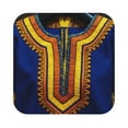 thumbnail image 4 of African Dashiki Tribal Set of 6 Faux Leather 4 Inch Coasters Drinks Tabletop Home Dinning Square, 4 of 6