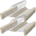 thumbnail image 1 of Perchas para falda y pantalón para mujeres y niños, paquete de 30 perchas apilables para faldas con clips, antideslizantes, ajustables para hombres, niños, bebés, 1 of 7