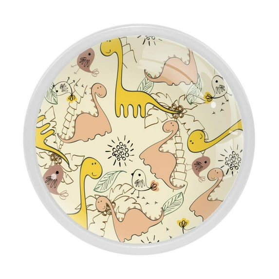 4 Pcs Dinosaur Knobs for Kitchen Cabinet Cupboard Dresser Bookcase Drawer Pulls Handles Round Home Decor