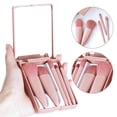 thumbnail image 5 of Travel Makeup Brush Set 5PCS Mini Makeup Kit Portable Complete Function Cosmetic Brushes Kit Cheap Makeup Brush Kit Cute Makeup Brush for Eyeshadow, Powder, Foundation, Blush(5pcs+Mirror) Mini Travel, 5 of 5