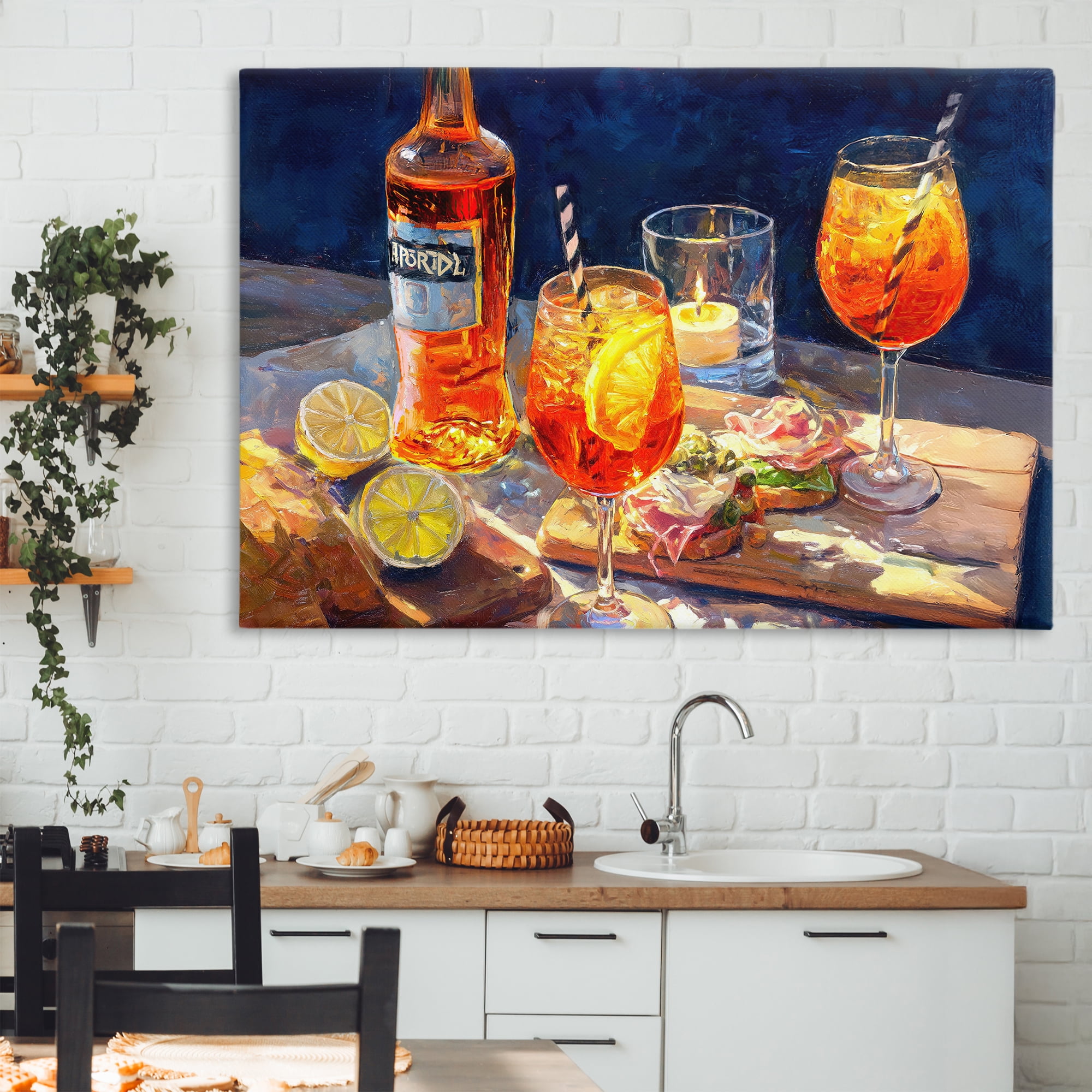 Sprits Table Still Life Canvas Wall Art, design by Ziwei Li