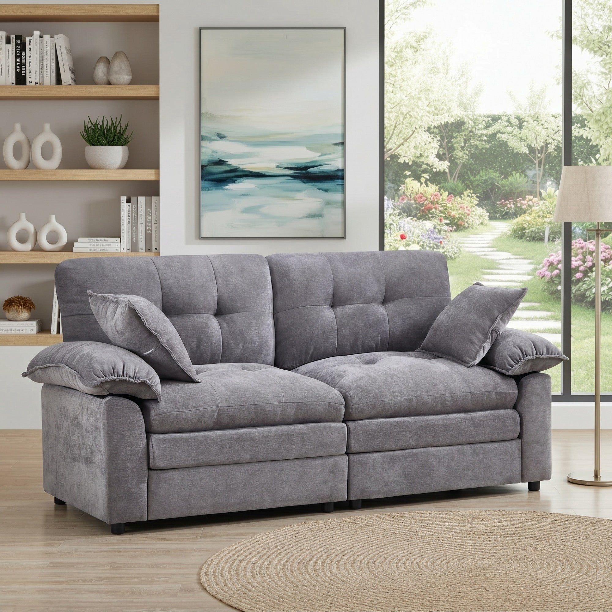Sailvan 83" Loveseat Sofa, Comfy Corduroy Cloud Couch with Deep Seat, Modern 2-3 Person Sofa for Living Room, Apartment and Small Spaces