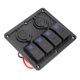 thumbnail image 4 of Gang 12V 24V 4 Panel De Interruptor Basculante IP65 A Prueba De Agua Con Enchufe De Encendedor 2 USB Para Coche Barco, 4 of 7