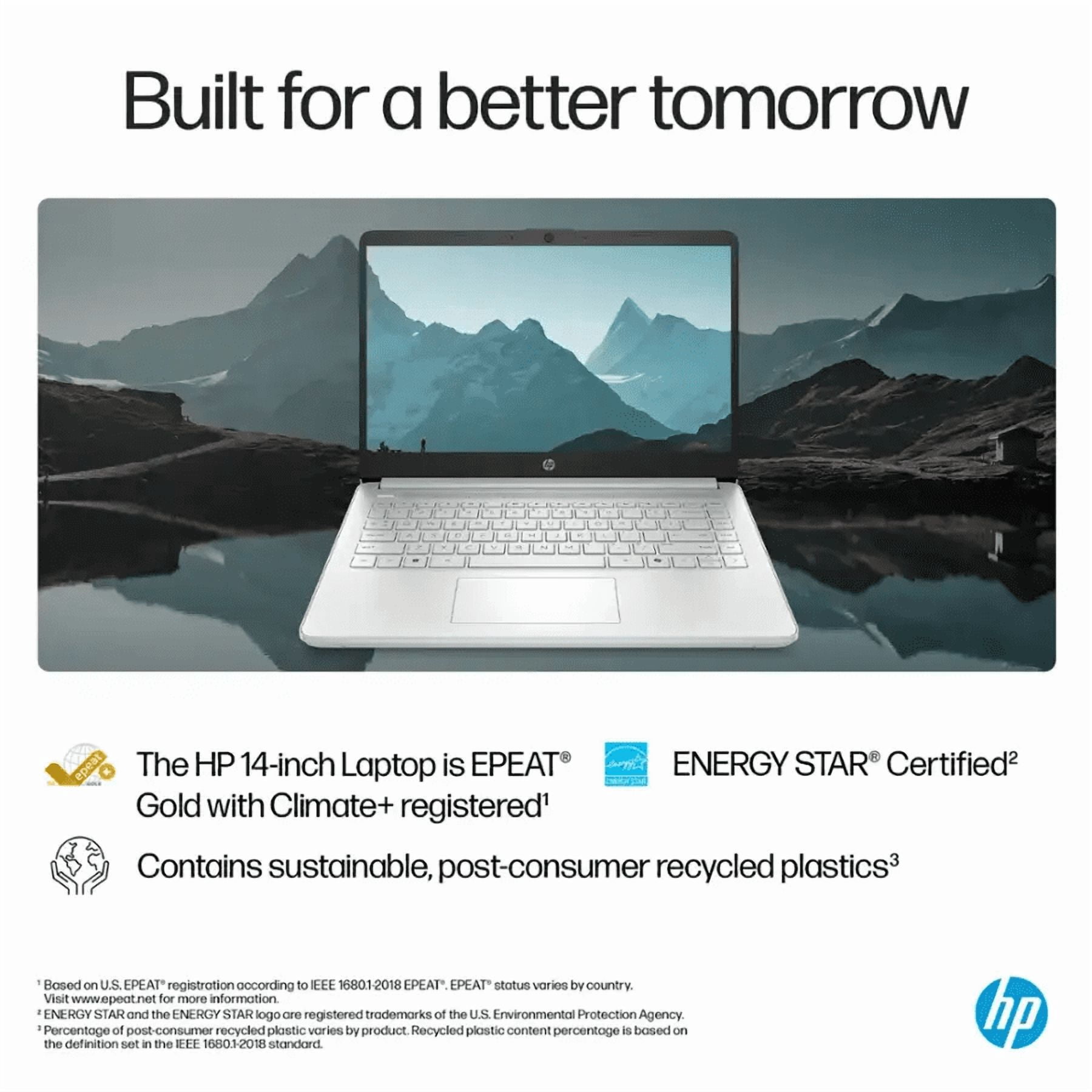HP Laptop for Student and Business, 14" HD, Intel N150, 4GB RAM, 128GB UFS, 1-Year Office 365, Windows 11 Pro, Fast Charge,Green