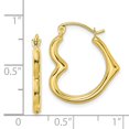 thumbnail image 3 of 10K Hollow Heart Shape Hollow Hoop Earrings in 10k Yellow Gold, 3 of 3