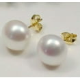thumbnail image 3 of EOEMY Wholesale Natural Genuine Akoya Freshwater Pearl 14K Gold Plated Stud Earrings -10-11mm-Black, 3 of 5