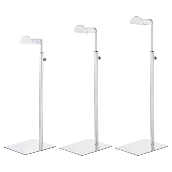 Unique Bargains Purse Display Stand Set 3 Pack Metal Adjustable Handbag Rack Single Hook Holder for Boutique Store Silver