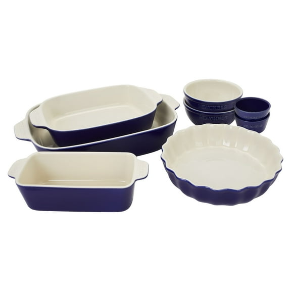 Henckels Ceramic 8-pc Mixed Bakeware & Serving Set - Dark Blue