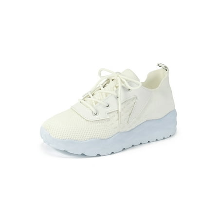 

Gomelly Ladies Sneakers Mesh Athletic Shoes Sport Walking Shoe Elastic Trainers Womens Women Running Sneaker White 8.5