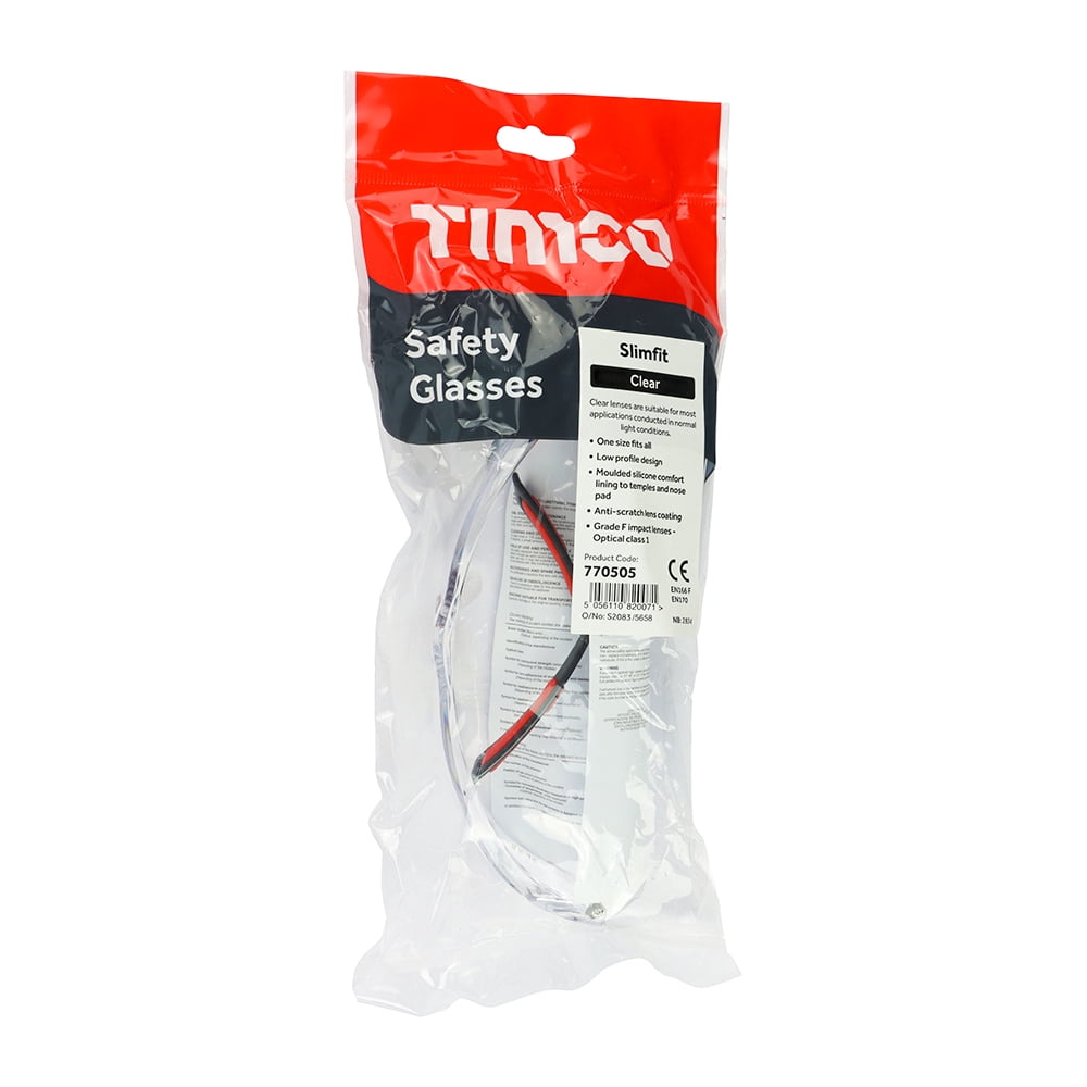 Timco - Slimfit Safety Glasses - Clear (Size One Size - 1 Each)