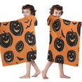 thumbnail image 4 of Classic Halloween Pumpkin Pattern Hooded Bath Towel，50"x30" for Ages 3 To 12 Kids, Quick Dry Lightweight Soft Microfiber Hood Beach Towel Cover Up for Kids, 4 of 7