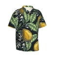 thumbnail image 2 of Balery Citrus Fruits Elegant Lemons Print Men's Hawaiian Shirts Short Sleeve Beach Shirt Relaxed Fit Vacation Button Down Shirts-3X-Large, 2 of 9