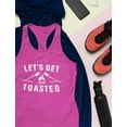 thumbnail image 4 of Camping Gift Let's Get Toasted Top Funny Camping Racerback Tank Top Medium Berry, 4 of 5