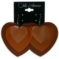 thumbnail image 2 of Layered Heart Dangle-Earrings Orange & Silver-Tone Colored #LQE3943, 2 of 2