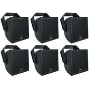 (6) JBL AWC82-BK 8" Black Indoor/Outdoor 70V Surface Mount Commercial Speakers