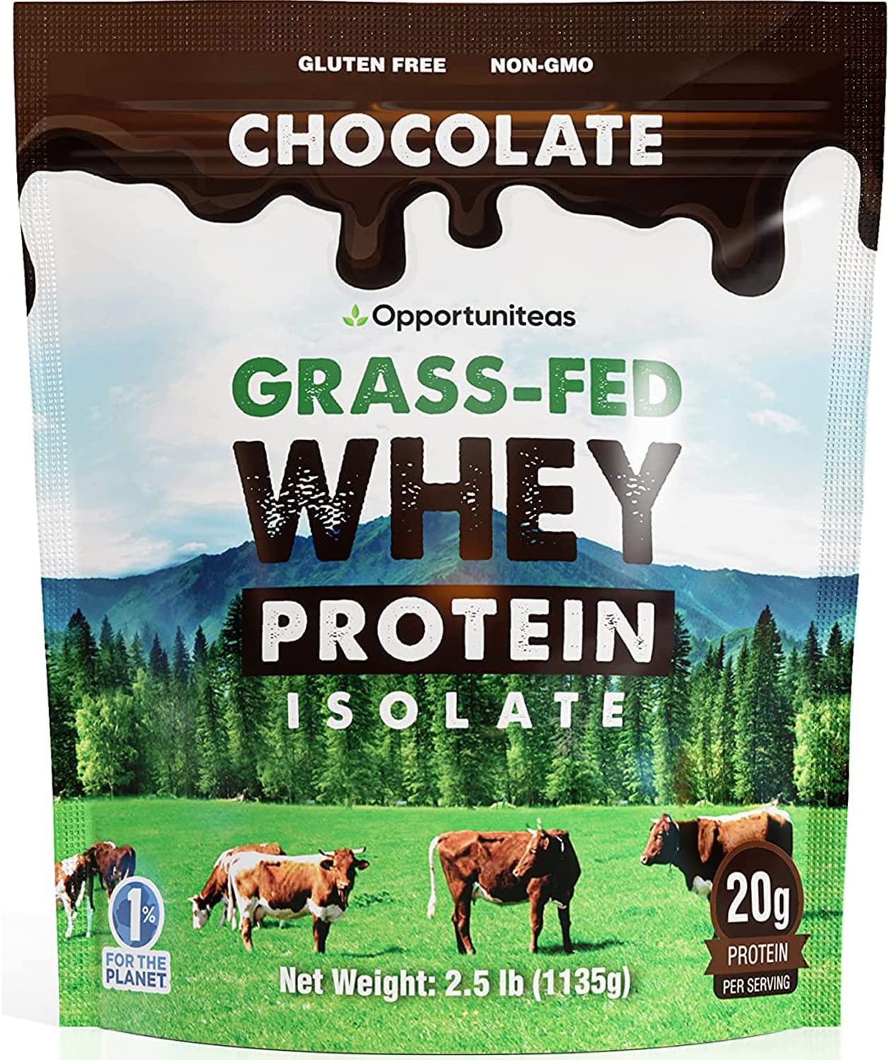 Opportuniteas Chocolate Whey Protein Powder Organic Grass Fed Whey