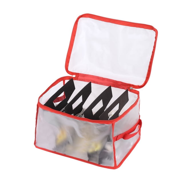 Christmas Light Storage Box with Cardboards Plastic Holiday Light Bulb Storage Organizer Storage BIn with Zipppered Closure