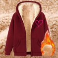 thumbnail image 3 of Jacket Women Heavyweight Jackets Cozy Lined Hooded Open Front Cardigan for Autumn Winter Outdoor Activities Women's Coats XXL, 3 of 5