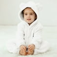 thumbnail image 2 of Rhuody Boy Romper 3-6 Months Long Sleeve Romper And Jumpsuit Playwear Hooded Sleeper Outfit For Toddlers And Kids All Day Home Wear Attire Classic Onesies Cozy White, 2 of 6