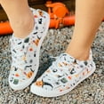 thumbnail image 5 of YLYL Halloween Sneakers for Women 2025 Fashion Pumpkin Skeleton Canvas Low Top Lace up Casual Walking Shoes, 5 of 9