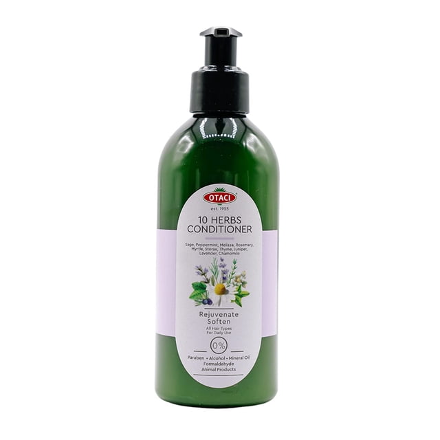 Acondicionador rejuvenecedor y suavizante de 10 hierbas para todo tipo de cabello Salvia Menta Melissa Romero Mirto Estorax Tomillo Enebro Lavanda Manzanilla Sin parabenos Sin silicio Acondicionador a