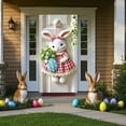 thumbnail image 4 of Kumdkd Easter Bunny Door Banner, 70x35in Pastel Spring Flowers & Eggs Hanging Decor with Bow, Indoor/Outdoor Holiday Banner for Porch, Wall - Washable Reusable, 4 of 5