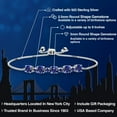 thumbnail image 2 of Gem Stone King 3.20 Ct Round Blue Created Sapphire 925 Sterling Silver Tennis Bracelet for Women, 2 of 5