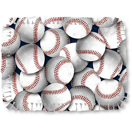 Creative Cuts Microfiber No Sew Fabric Throw Kit, Baseballs
