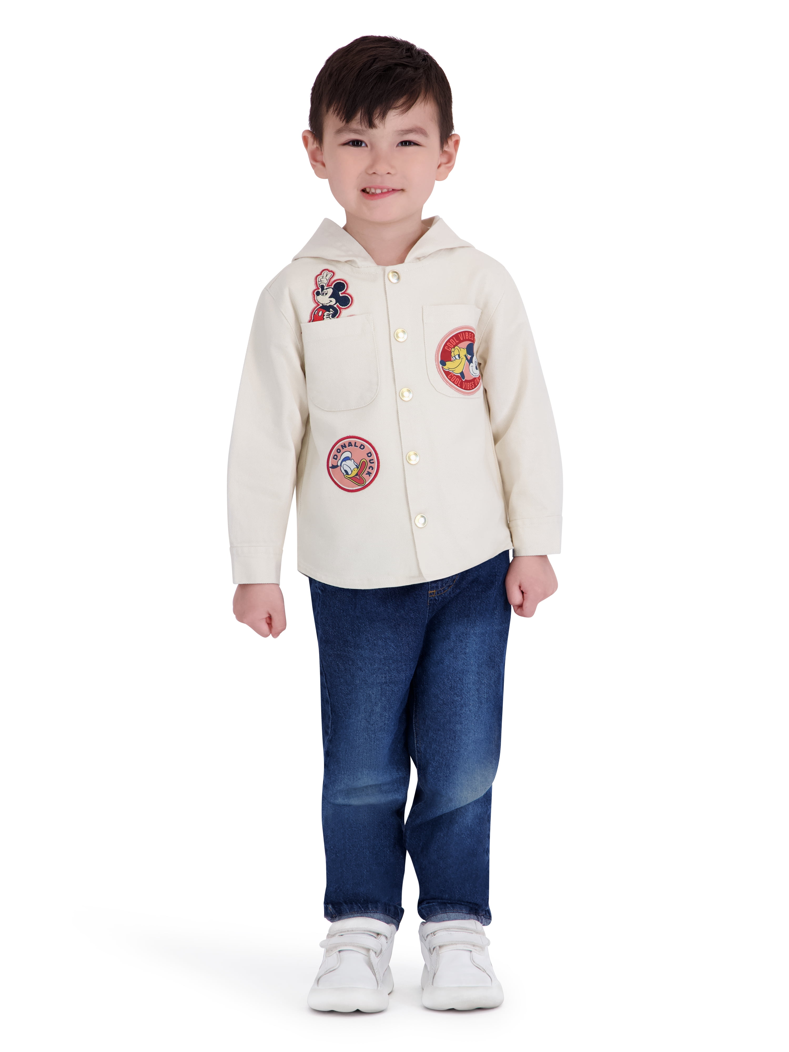 Mickey and Friends Toddler Boy Twill Shacket, Sizes 12M-5T