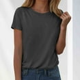 thumbnail image 2 of kamemir Tops for Women Trendy Shorts Sleeve Womens Tops Dressy Casual Blouses for Women 2025 Trendy V Neck T Shirts Summer Clothes(Dark Gray,L), 2 of 5