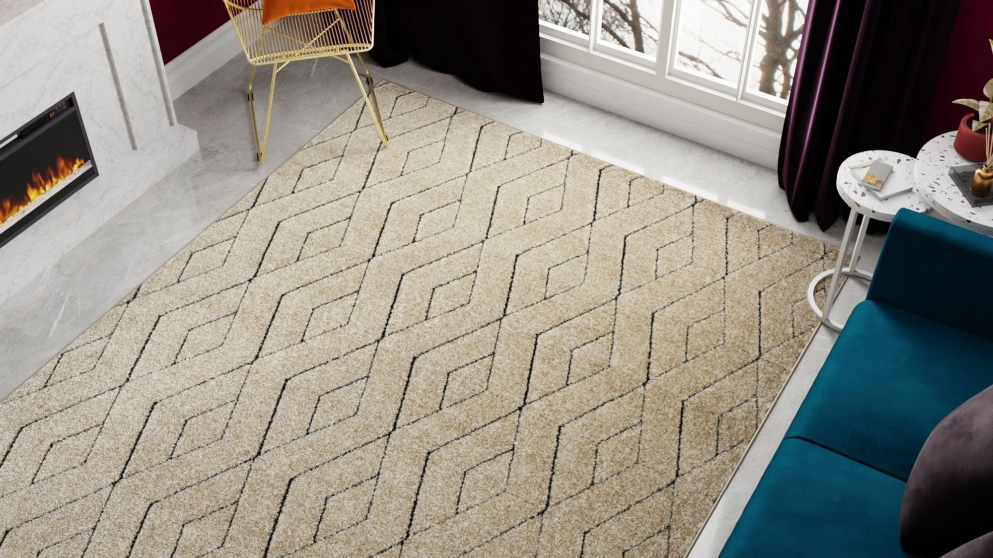 Rugs America Chanai CN10D Contemporary Geometric 5'0" X 7'0" Area Rug