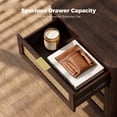 thumbnail image 5 of Biemlerfn Nightstand with Charging Station, 3 Drawers Bedside Table, Rattan End Table, Farmhouse Side Table for Bedroom, Living Room, Brown, 5 of 13