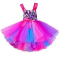 thumbnail image 5 of Girls Mermaid Tutu Dress Birthday Party Princess Tulle Dress Kids Halloween Costume Outfits with Headband, 5 of 7