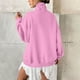 thumbnail image 5 of Tops formales,Blusa informal de poliéster con cuello alto y capucha de color liso para mujer, manga larga, con bolsillo para uso diario, sopatenor, 5 of 6