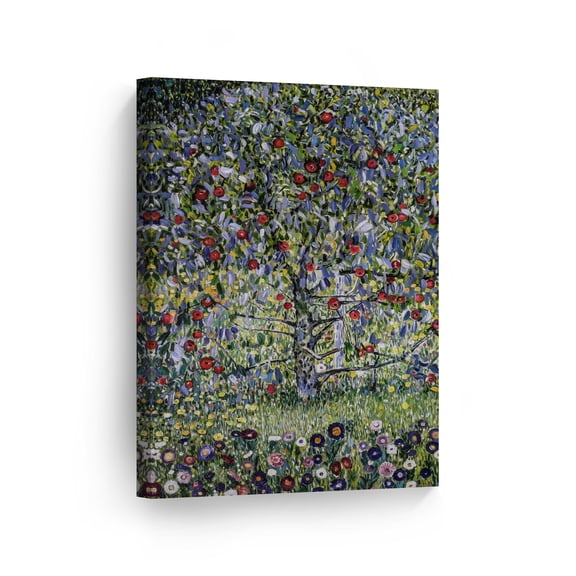 Smile Art Design Apple Tree I by Gustav Klimt Canvas Print Wall Art Famous Art Painting Reproduction Fine Art Oil Paintings Modern Art Home Decor Ready to Hang- Made in the USA- 12x8