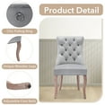 thumbnail image 7 of Foredo Elegant Velvet Dining Chairs Set of 2, Upholstered Dining Chairs with Button Tufted Back and Solid Wood Legs, Side Chairs for Dining Room Living Room, Light Gray, 7 of 7