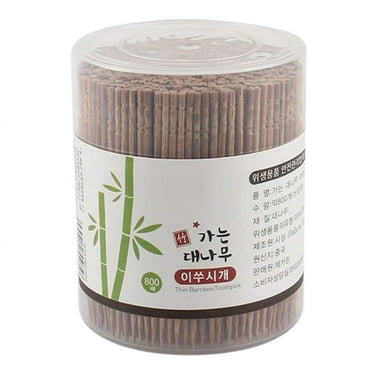 800Pcs Disposable Carbonized Wooden Toothpicks Single-Head Pointed Cocktail Pick