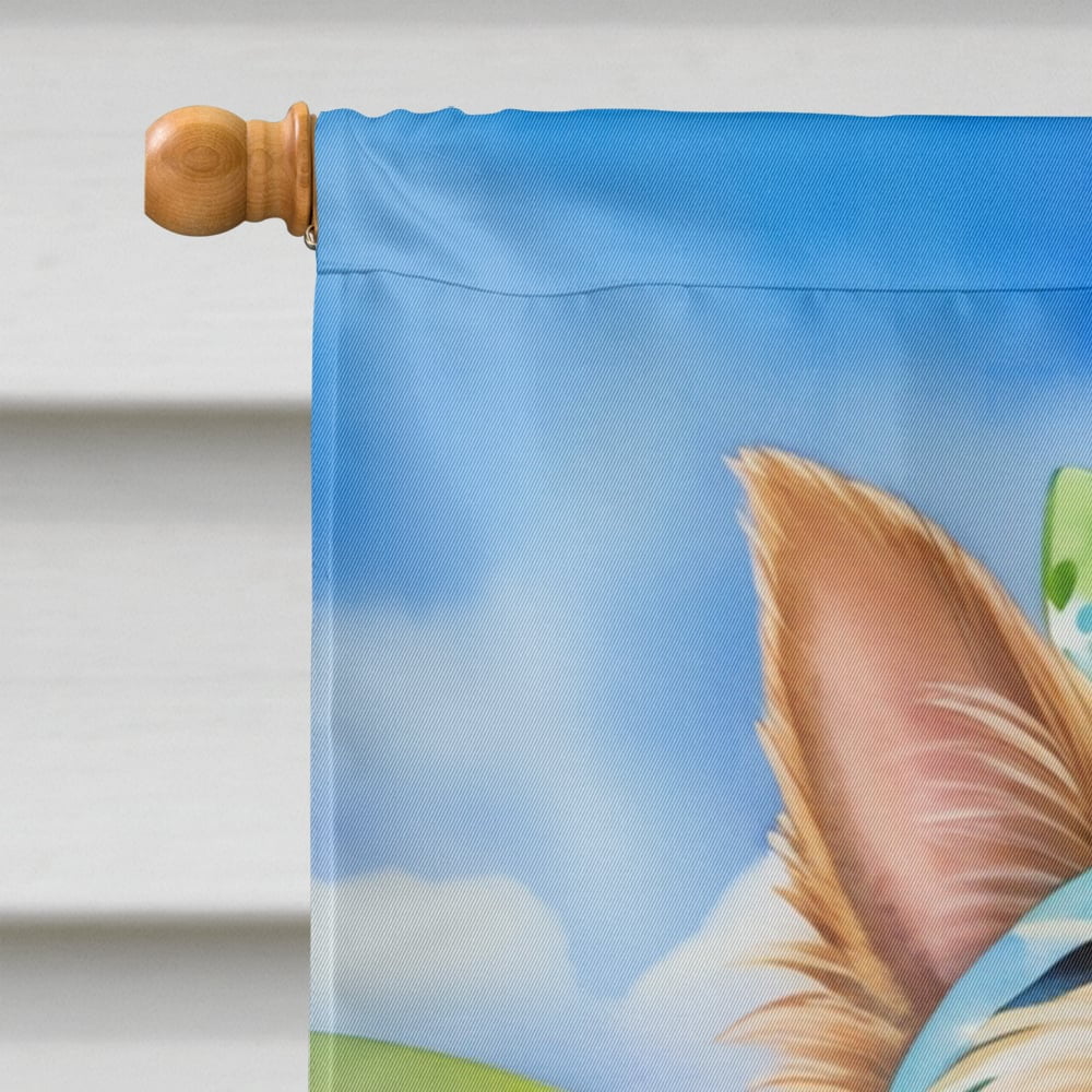 Silky Terrier Easter Egg Hunt House Flag 28 in x 40 in