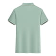 thumbnail image 5 of TaTaai Women's Short Sleeve Polo Collar Shirt Top Lightweight Summer Blouse Casual Office Business Daily Wear Loose Fit Plus Size Gift, 5 of 5