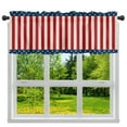 thumbnail image 2 of Fourth of July Kitchen Curtain Valances Drapes US Flag Blue Truck Independence Day Red Star Window Treatment for Bedroom Small Window Thermal Insulated&Washable Curtains, 1 Panel, 54x18inch, 2 of 9