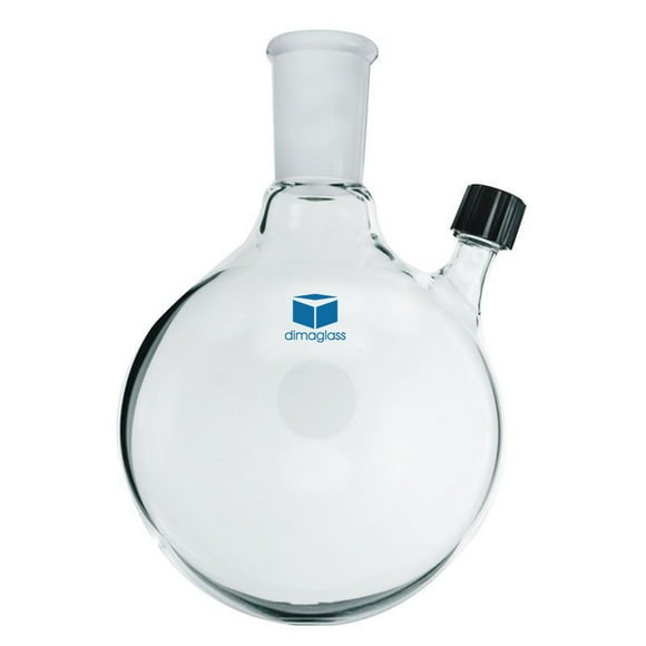 DIMA GLASS® Flask, Round Bottom, Threaded Inlet 19/22, 100 mL