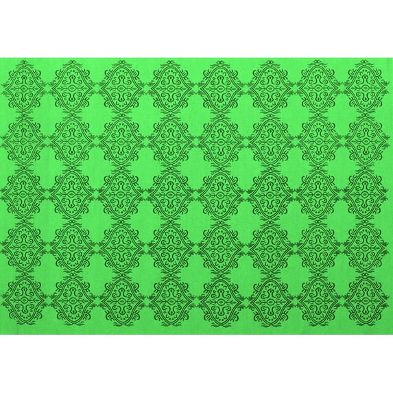 Ahgly Company Indoor Rectangle Abstract Green Contemporary Area Rugs, 8' x 12'