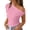 Pink, variant on Off Shoulder Tops for Women Asymmetrical Metal Buckle Short Sleeve Casual T-Shirts Y2K Fashion Solid Color Summer Party Vacation Night Out, Pink S